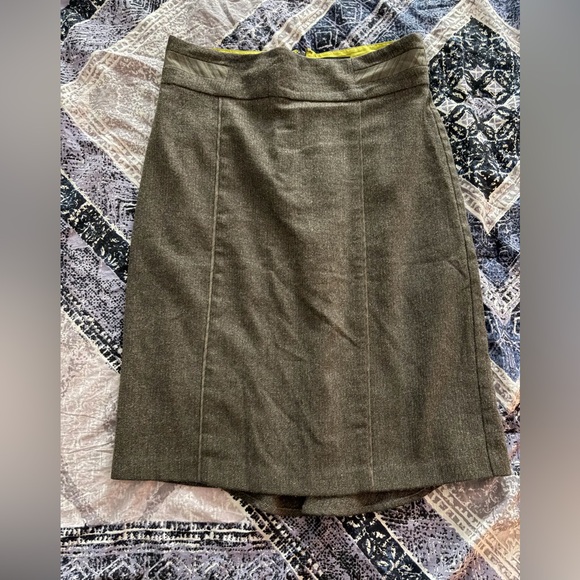 bebe Dresses & Skirts - bebe Brown & Neon Green Fitted Flare Y2K Skirt